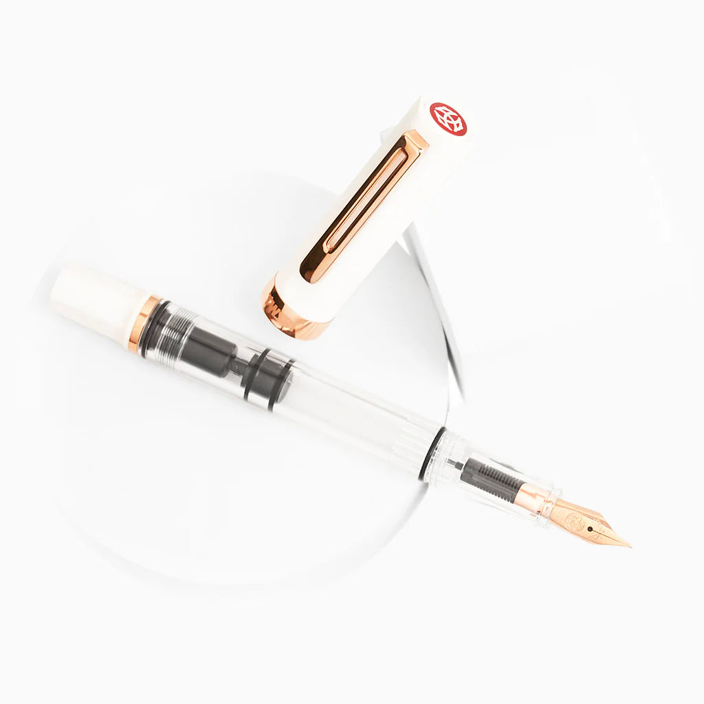 White + Rose Gold Eco Fountain Pen