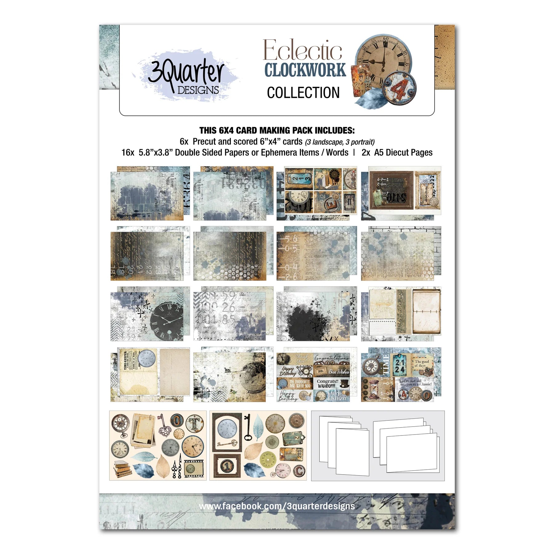 Eclectic Clockwork 4x6 Card Making Kit