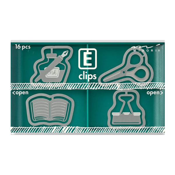 Stationery Themed Etched Paper Clips | Midori