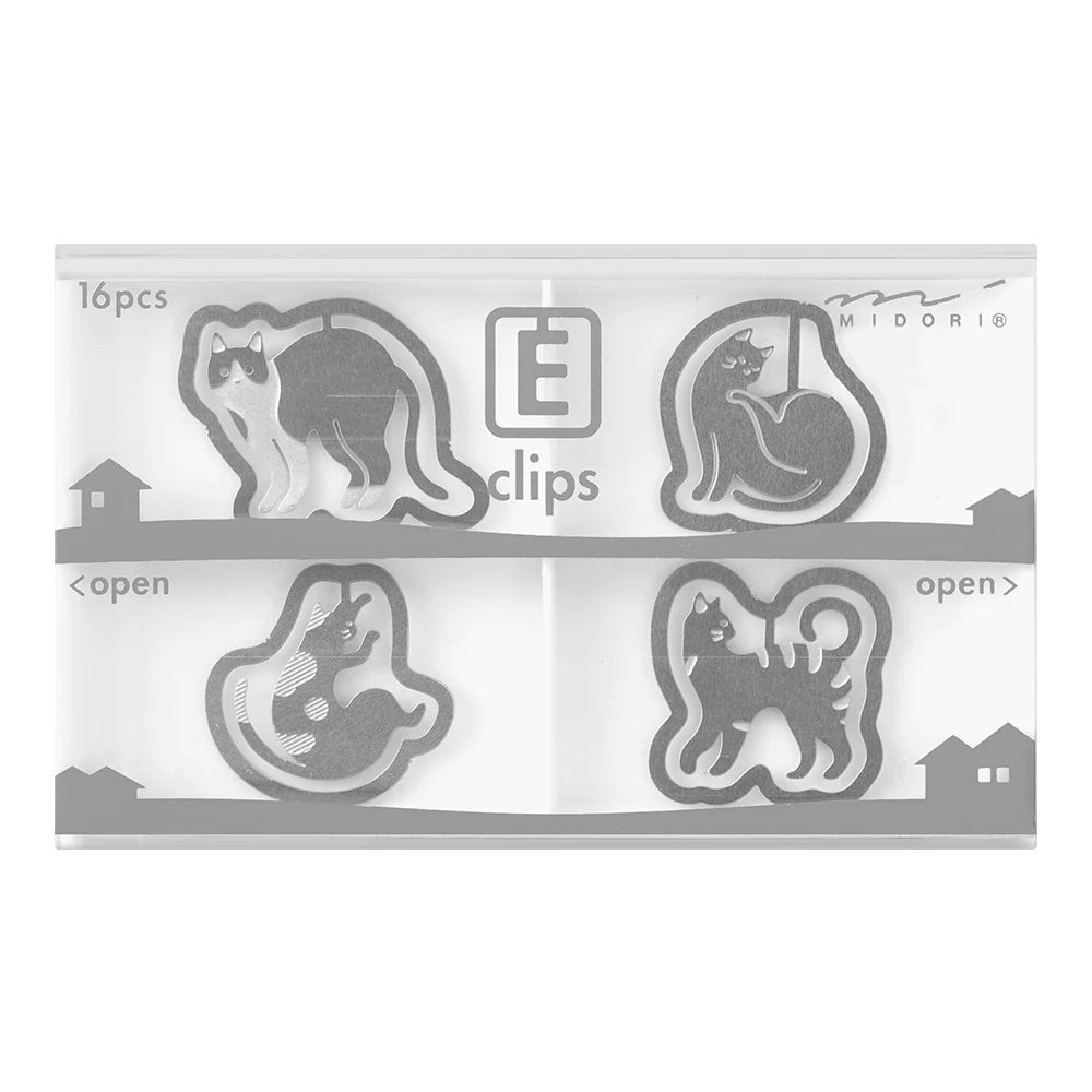Cat Etched Paper Clips | Midori