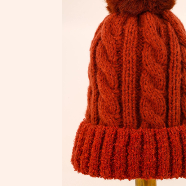 Rust Freya Bobble Hat {clearance}