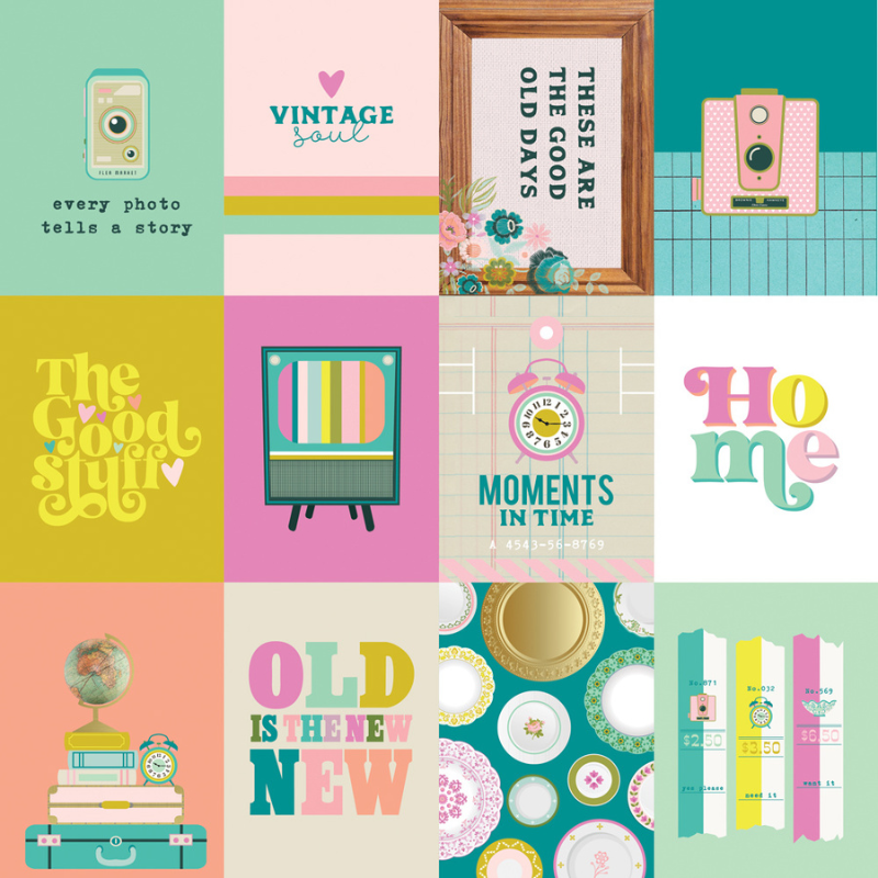 Flea Market Elements {3x4} 12x12 Double-Sided Cardstock {clearance}