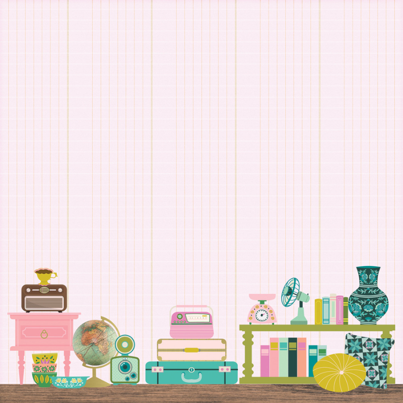 Flea Market Hidden Treasures 12x12 Double-Sided Cardstock {clearance}