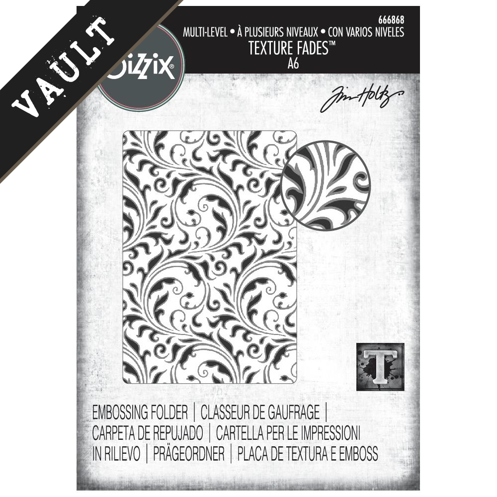 Flourish Texture Fades Embossing Folder | Tim Holtz 2025 Vault Release