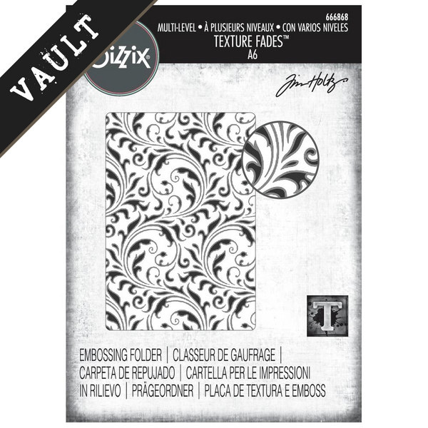 Flourish Texture Fades Embossing Folder | Tim Holtz 2025 Vault Release