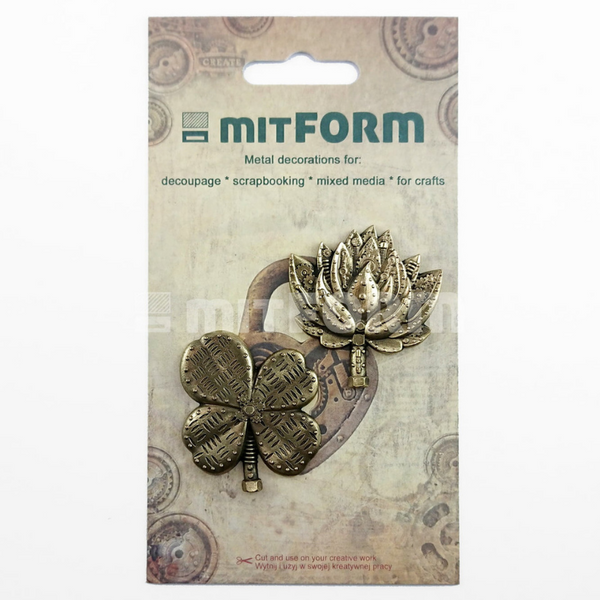 Flowers No. 5 Metal Findings | Steampunk Lotus & Clover