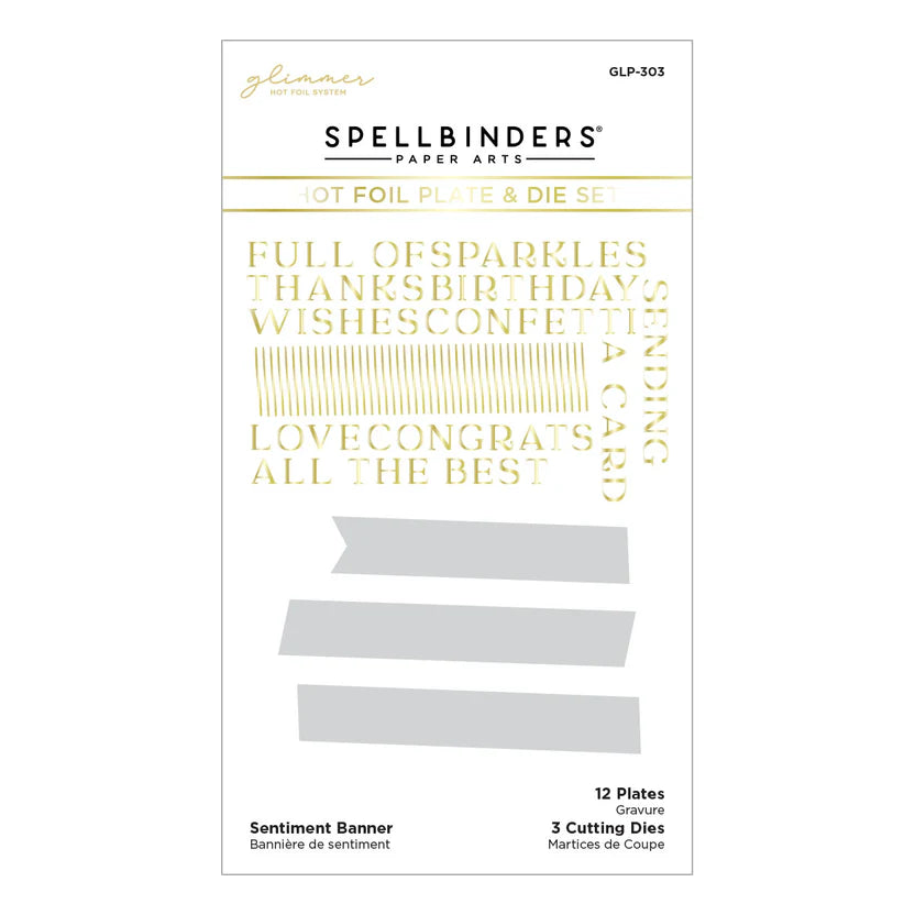 Sentiment Banner Foil Plate + Die Set {Glimmer} | Set from Spring Collection