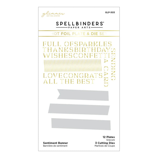 Sentiment Banner Foil Plate + Die Set {Glimmer} | Set from Spring Collection