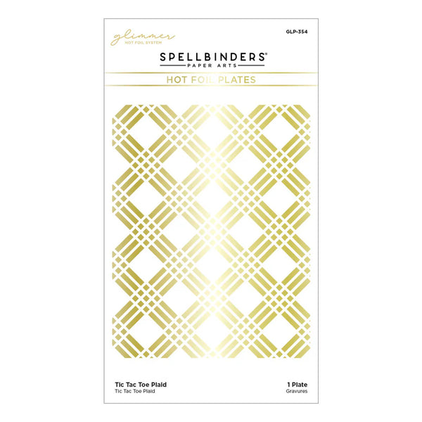 Tic Tac Toe Plaid Hot Foil Plate | Nancy McCabe