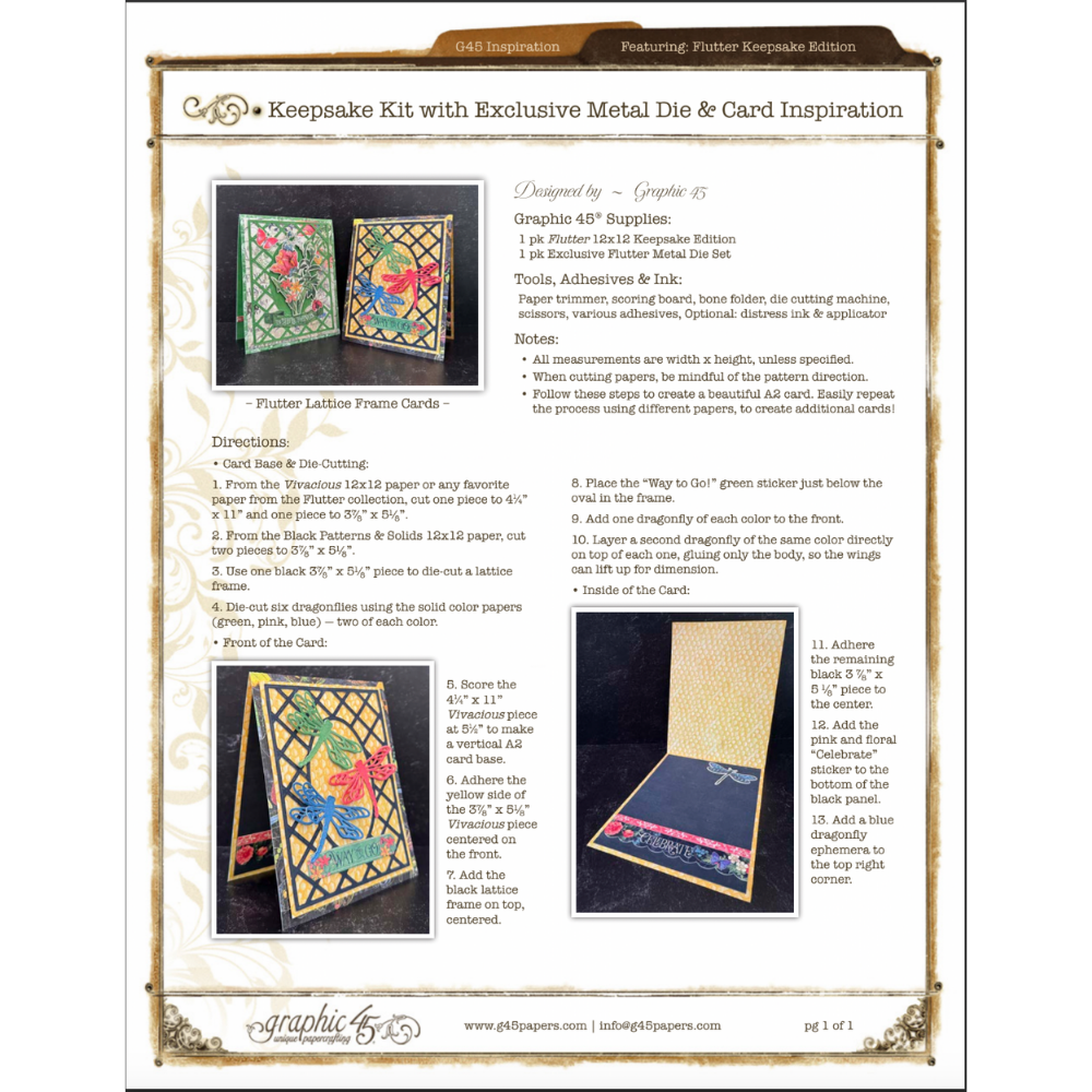 Flutter 12x12 Keepsake Quarterly Kit with Exclusive Metal Die Set