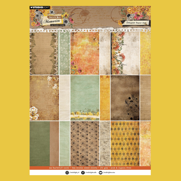 Sweet Bee Memories 9x4 Backgrounds Paper Pad