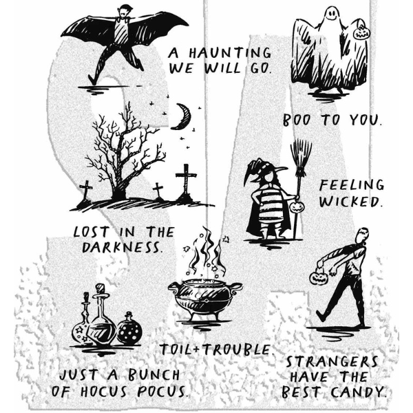 Halloween Sketchbook Cling Stamps | Tim Holtz