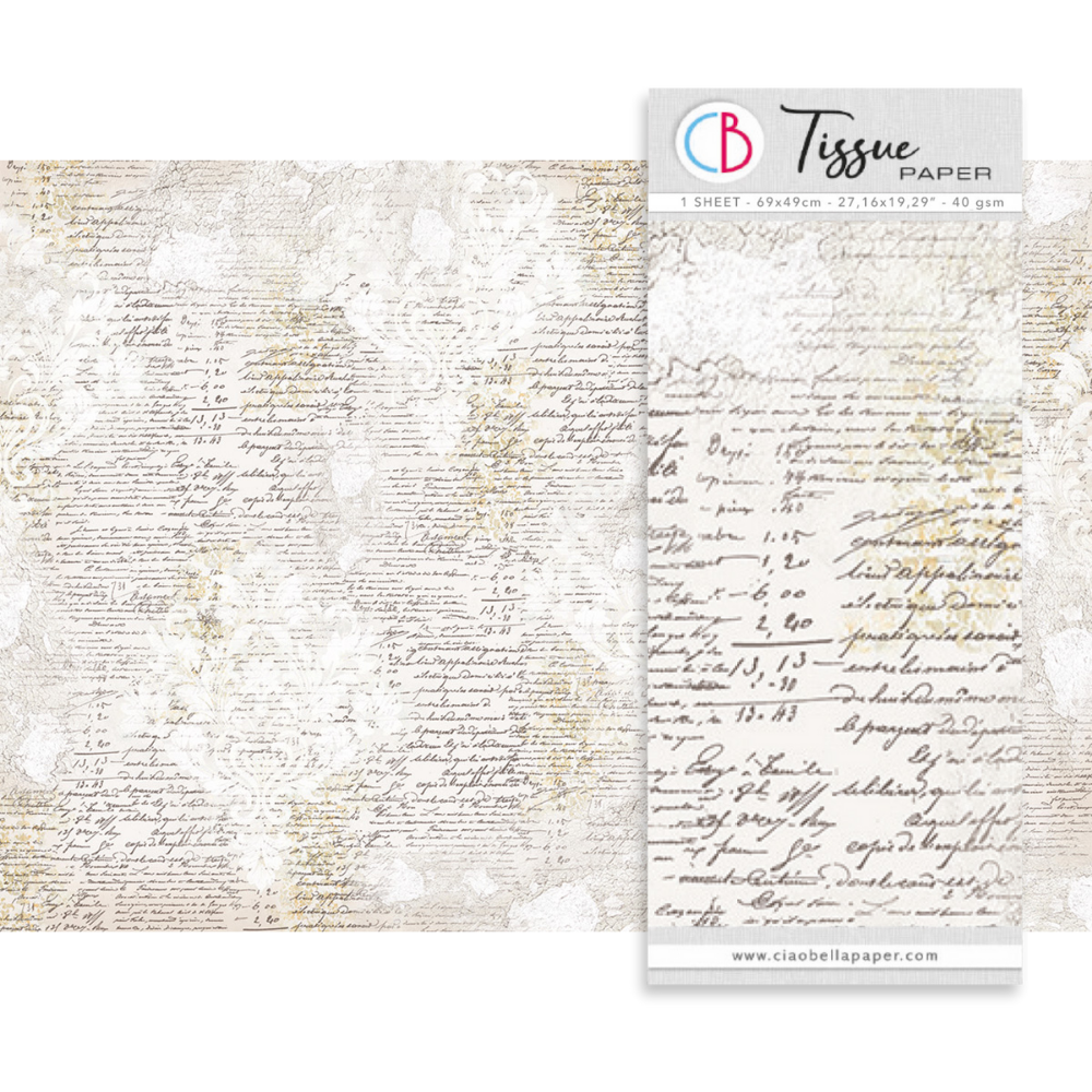 Handwritten Page 28x19 Tissue Paper