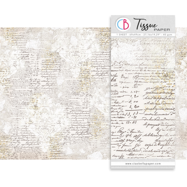 Handwritten Page 28x19 Tissue Paper
