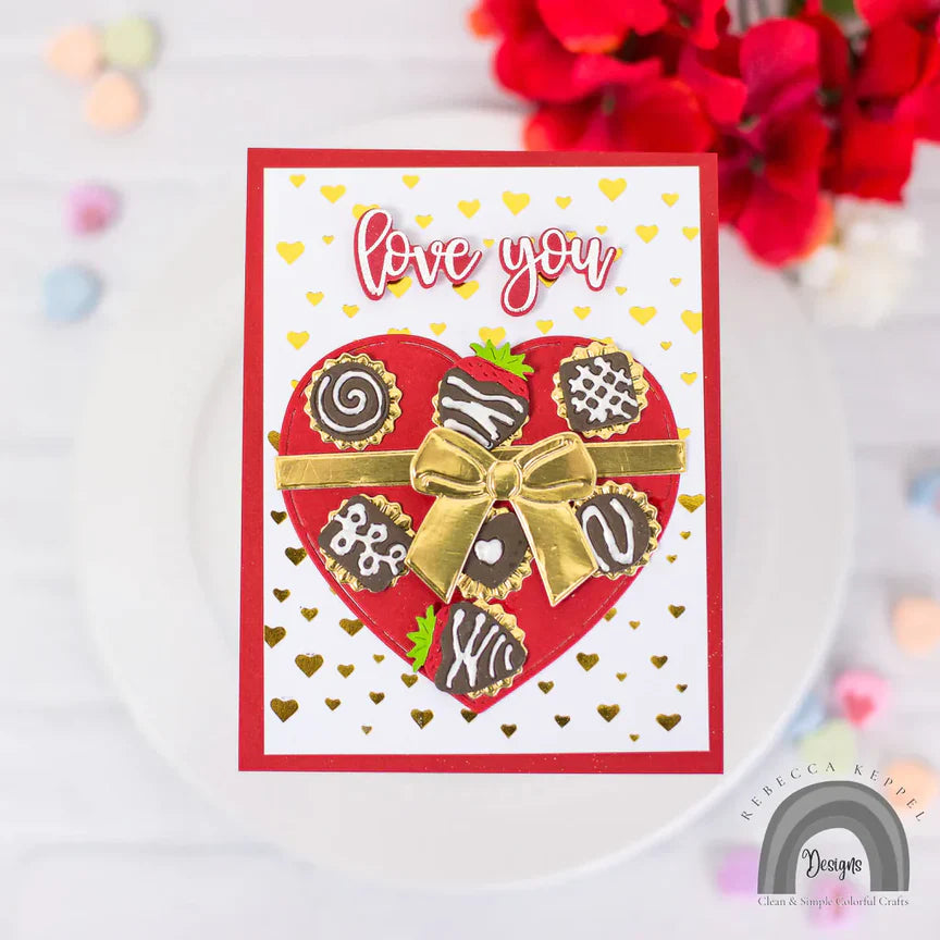 Hearts A2 Background Glimmer Hot Foil Plate