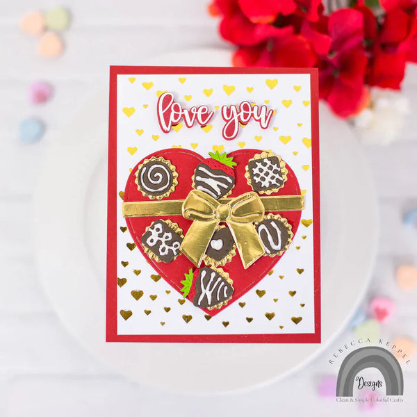 Hearts A2 Background Glimmer Hot Foil Plate
