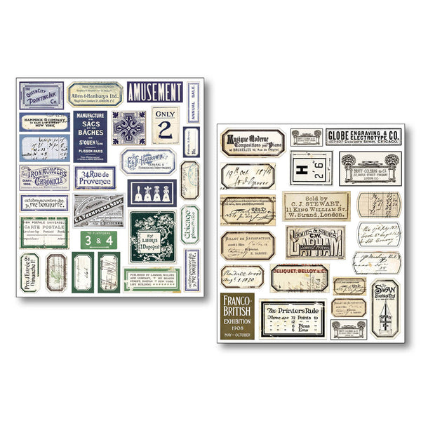 Vintage Scripts Mixed Media Sticker Set