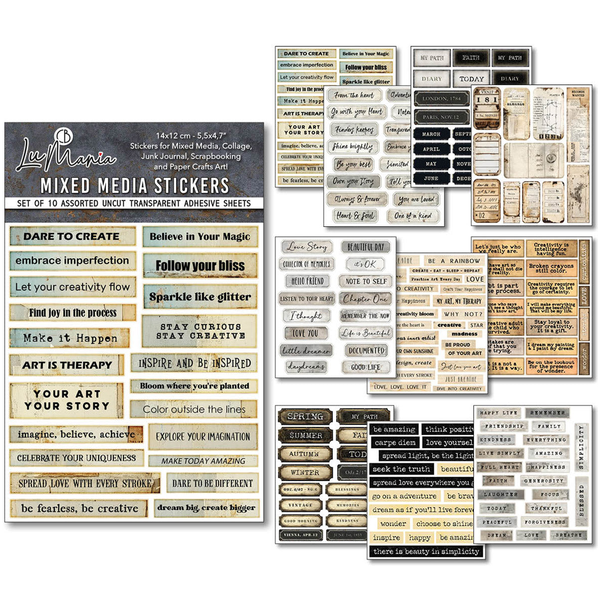 Little Words Mixed Media Sticker Set