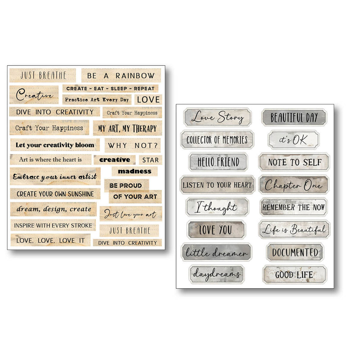 Little Words Mixed Media Sticker Set