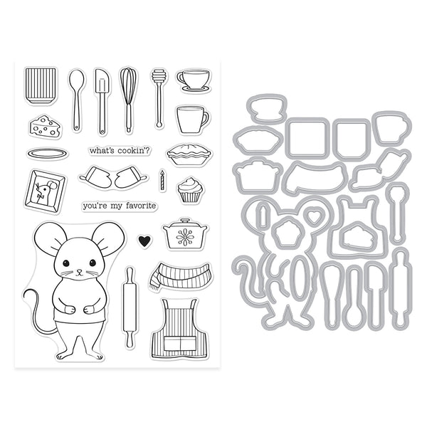 What’s Cookin’? Stamp / Stamp + Cut Set | Retro Kitchen