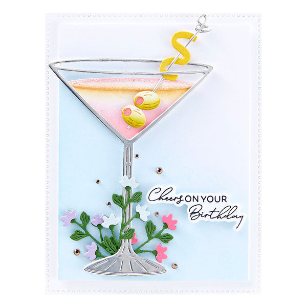 Olive Martinis Etched Dies | Happy Hour