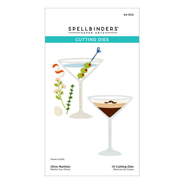 Olive Martinis Etched Dies | Happy Hour