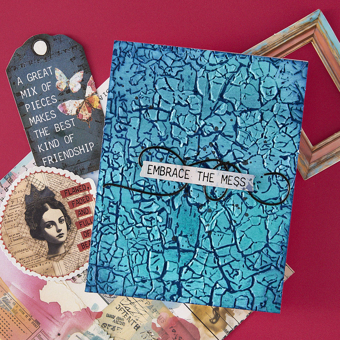Crackled Paint 3D Embossing Folder | Beautifully Imperfect