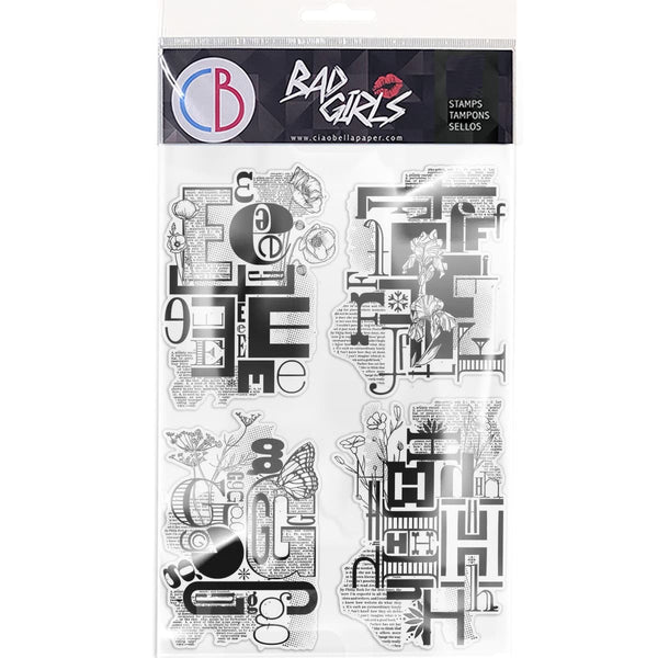 Design Letters 6x8 Clear Stamp Sets | Bad Girls