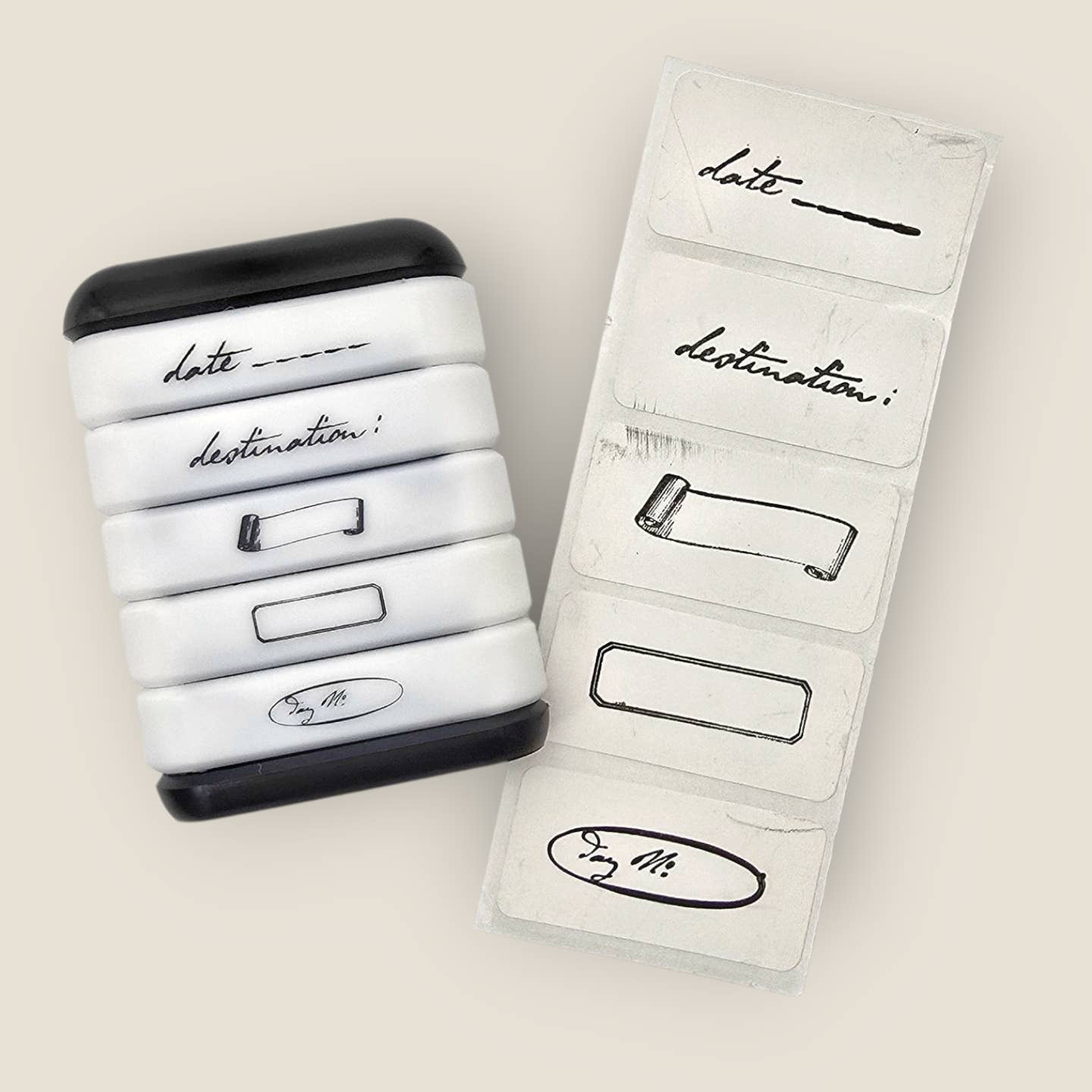 Pre-Inked Mini Travel Stamps