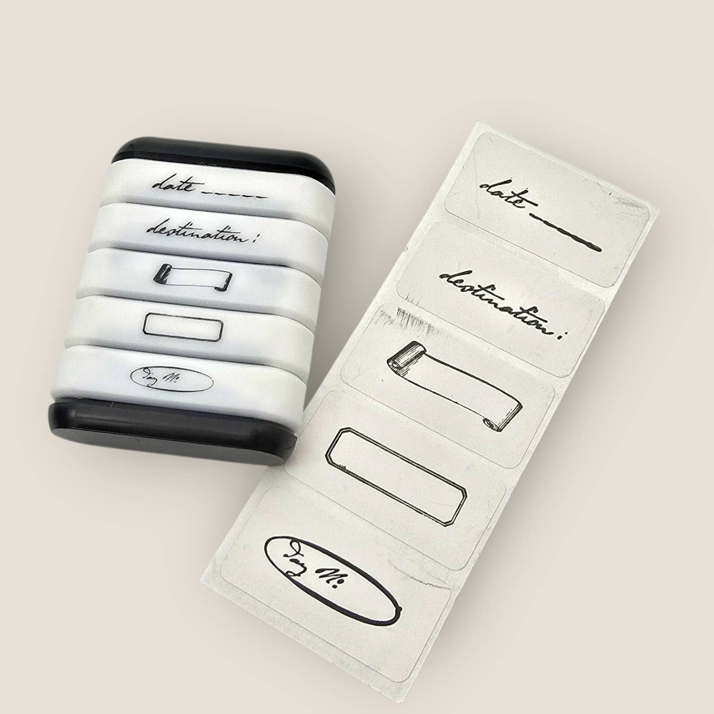 Pre-Inked Mini Travel Stamps