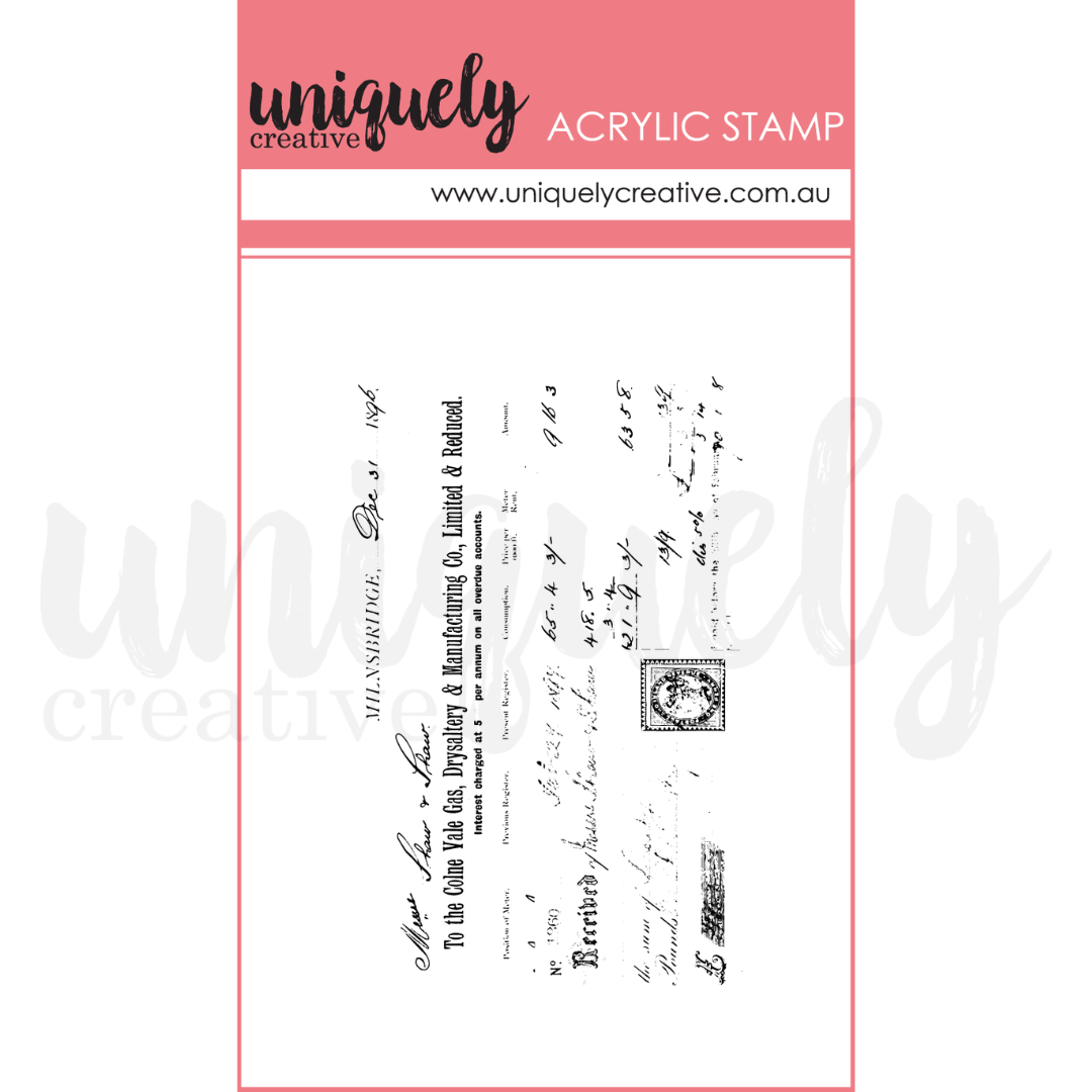 Vintage Receipt Mark Making Mini Clear Stamp