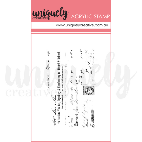 Vintage Receipt Mark Making Mini Clear Stamp