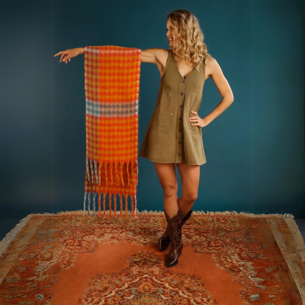 Tangerine/Denim Ishbel Cosy Scarf {clearance}
