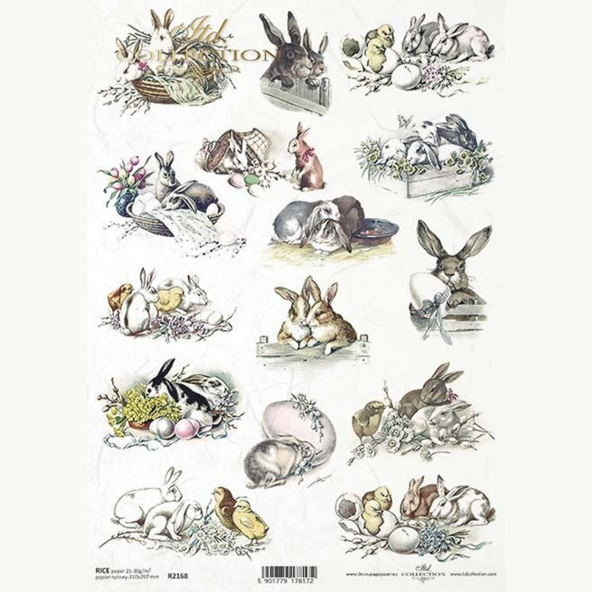 Illustrated Rabbit Scenes A4 Rice Paper