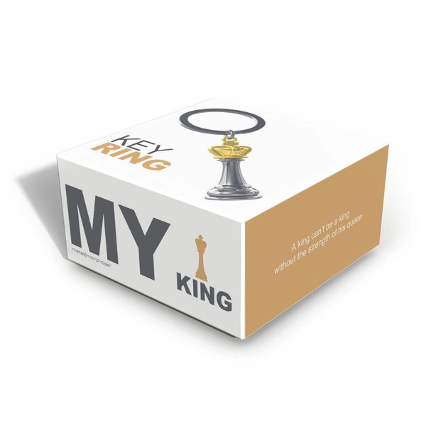 My King/My Queen Metal Chess Piece Keychains