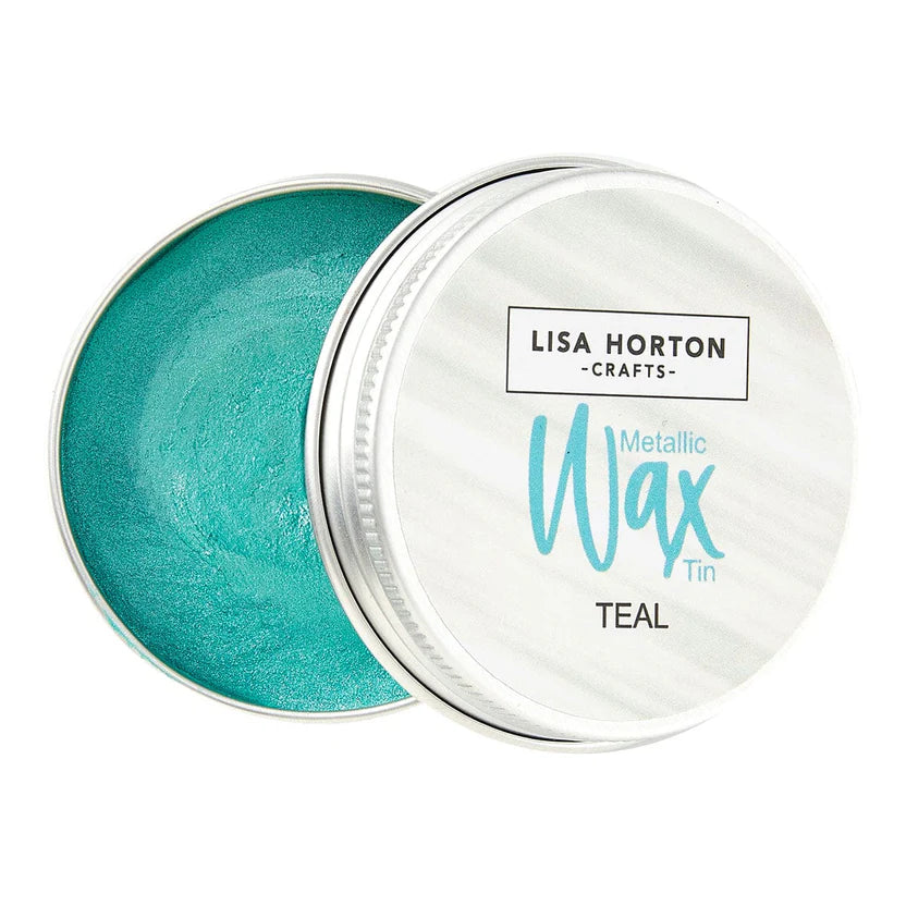 Teal Metallic Wax Tin