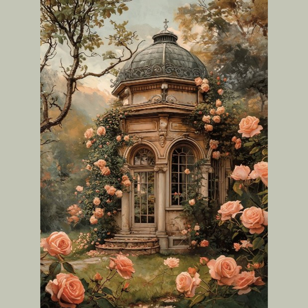 Floral Gazebo A4 Rice Paper