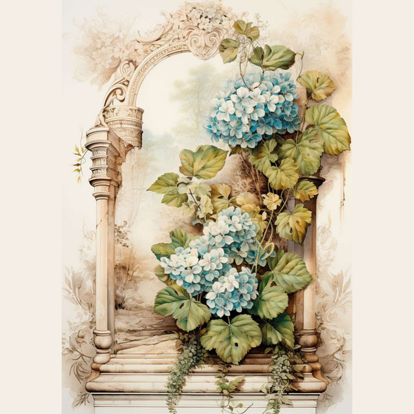 Nostalgia No. 3 Hydrangea Arch A4 Rice Paper