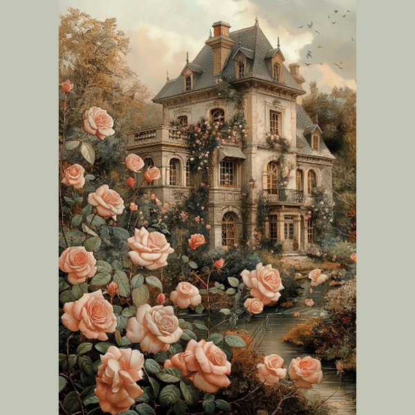 Shabby Chic Victorian House A4 Rice Paper