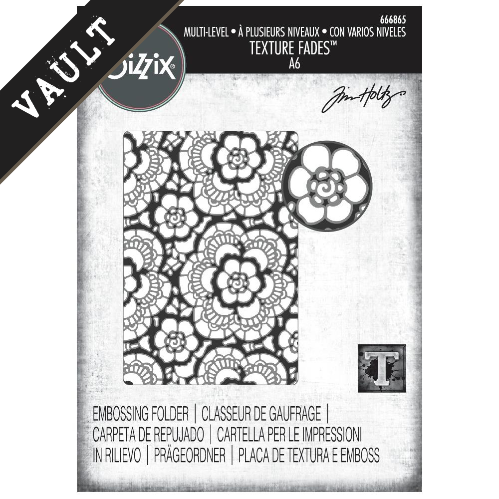 Lace Texture Fades A6 Embossing Folder | Tim Holtz 2025 Vault Release
