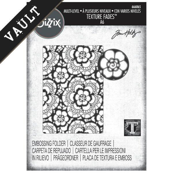 Lace Texture Fades A6 Embossing Folder | Tim Holtz 2025 Vault Release