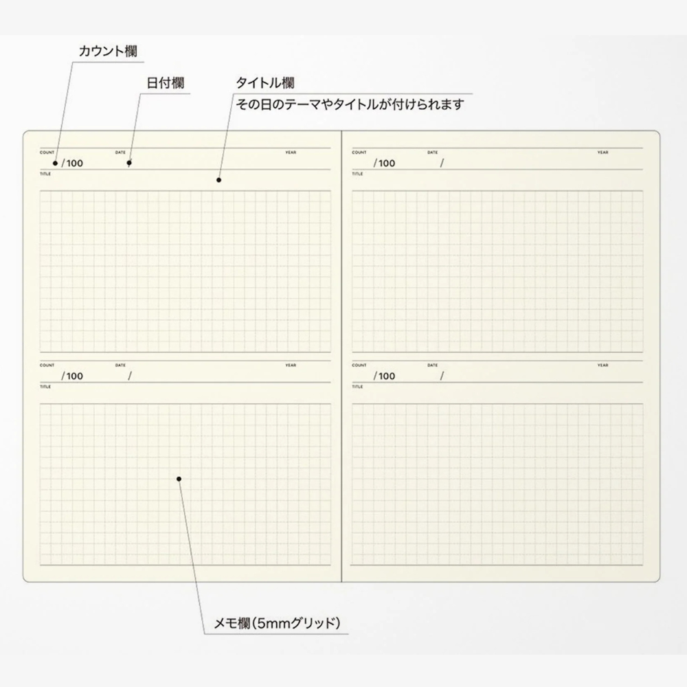 100 Days A5 Laconic Style Notebook