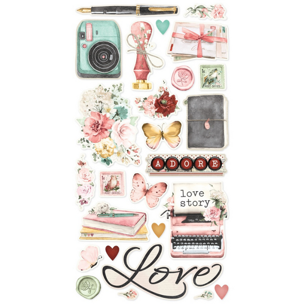 Love Story 6x12 Chipboard Stickers