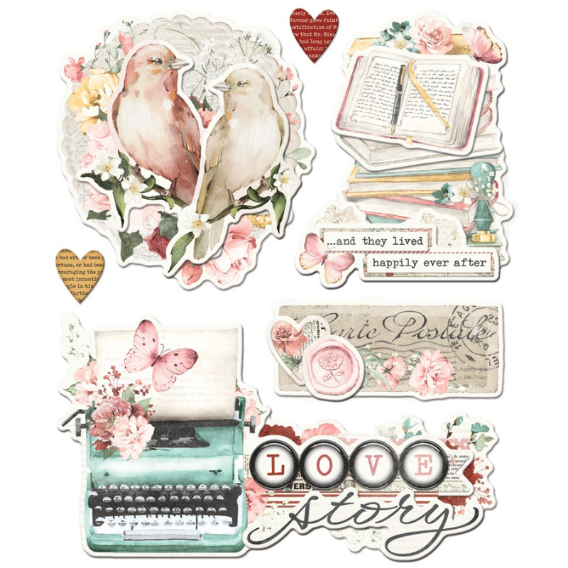 Love Story Layered Chipboard Diecuts {clearance}