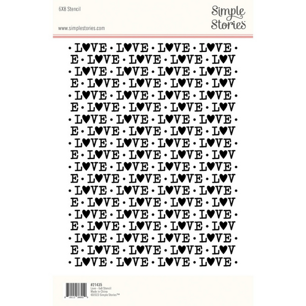 Love Typography 6x8 Stencil | Love Story {clearance}