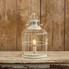 White Bird Cage LED Lantern