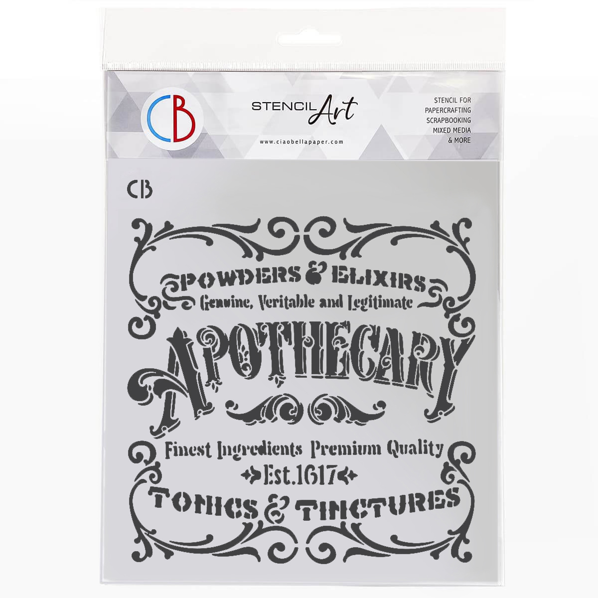 Apothecary Old Sign 8x8 Texture Stencil