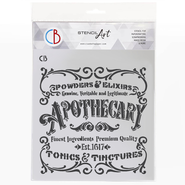Apothecary Old Sign 8x8 Texture Stencil