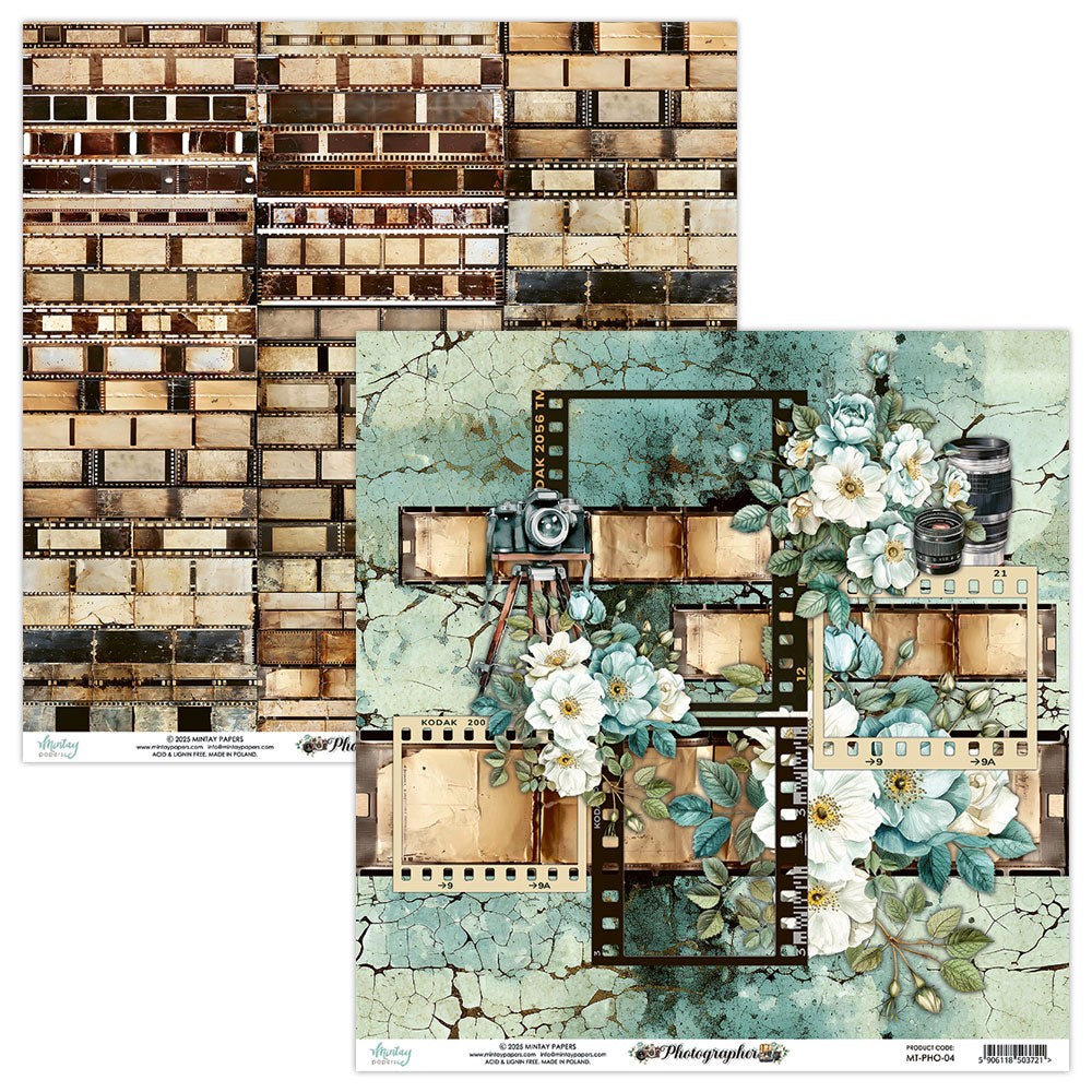 Photo Negatives 12x12 Scrapbook Paper | Photographer {clearance}
