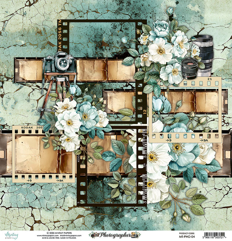 Photo Negatives 12x12 Scrapbook Paper | Photographer {clearance}
